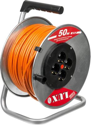 Удлинитель силовой LUX К4-Е-50, розеток 4шт, 3x1.5 кв.мм, 16A, 50м, ПВС ...