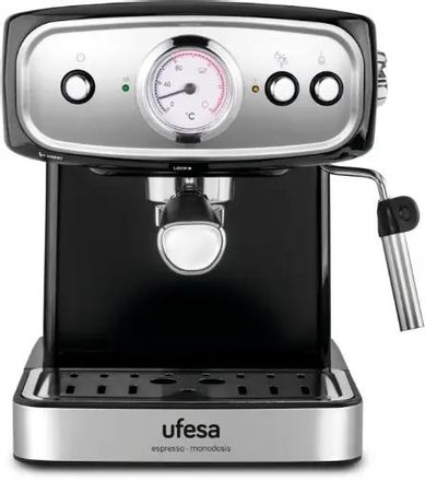 Кофеварка UFESA CE7244 Brescia, рожковая, черный /серебристый