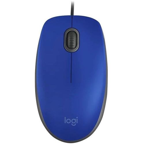 Мышь проводная Logitech M110 Silent, оптическая, USB, 1000dpi, синий и черный [910-005500]