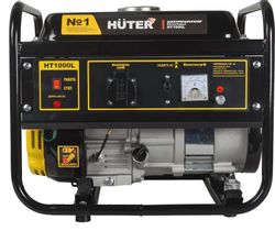Бензиновый генератор Huter HT1000L, 220/12 В, 1.1кВт