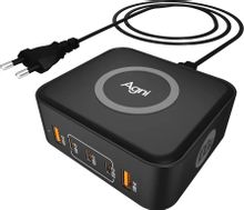 Изображение товара Сетевое зарядное устройство AGNI TP-CA02,  2xUSB-A,  3xUSB-C, 100Вт, 3A, черный [tp-ca02-e-gan-black]