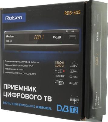 Отзывы на Ресивер DVB-T2 Rolsen RDB-505, черный в интернет-магазине ...