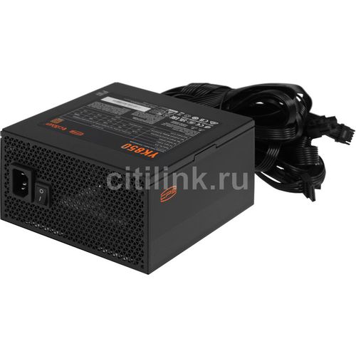 Блок питания PCCOOLER YK850, 850Вт, 80 PLUS BRONZE, 135мм, черный, retail [p5-yk850-b1fwbk1-eu]