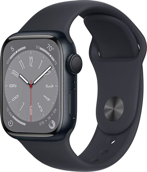 Смарт-часы Apple Watch Series 8 А2770,  41мм,  темная ночь / темная ночь [mnp53zp/a]