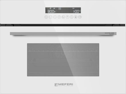 Духовой шкаф электрический MEFERI Microwave MEO608WH, 42л, дверца с 2 стеклами, белый/нержавеющая сталь