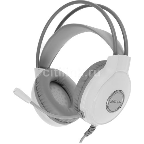 Гарнитура A4TECH Fstyler FH300U, для компьютера, мониторные, проводные, белый [fh300u white]