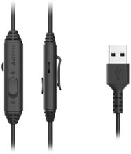 Гарнитура A4TECH Fstyler FH100U,  проводные, черный
