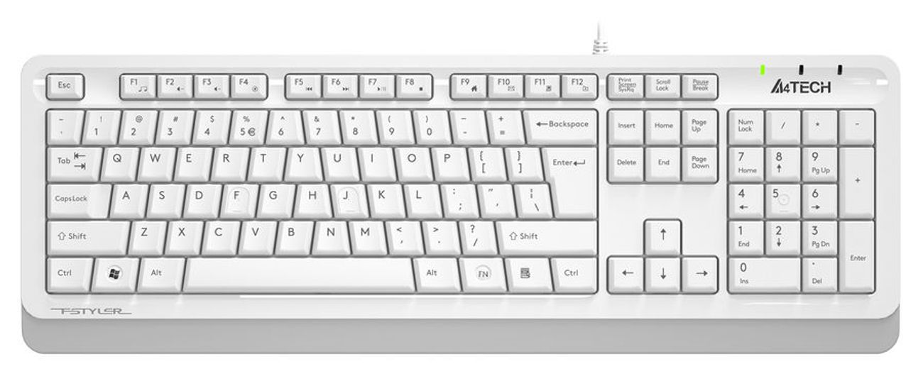 Клавиатура A4TECH Fstyler FKS10,  USB, белый серый [fks10 white]