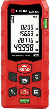 Дальномер EDON LDM-50D, 2 класс лазера, 670нм, луч красный [56845]