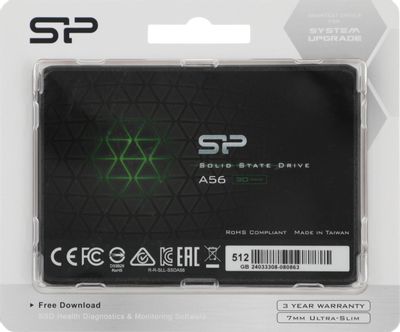 SSD накопитель Silicon Power Ace A56 SP512GBSS3A56A25 512ГБ, 2.5