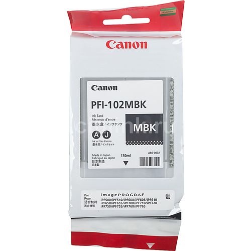 Картридж Canon PFI-102MBK, черный матовый / 0894B001 — цена и наличие Картридж Canon PFI-102MBK, черный матовый / 0894B001