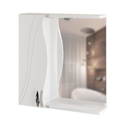 Шкаф MIXLINE Радуга 46 без подсветки, с зеркалом, подвесной, 460х800х180 мм, белый/зеленый [522474] MIXLINE