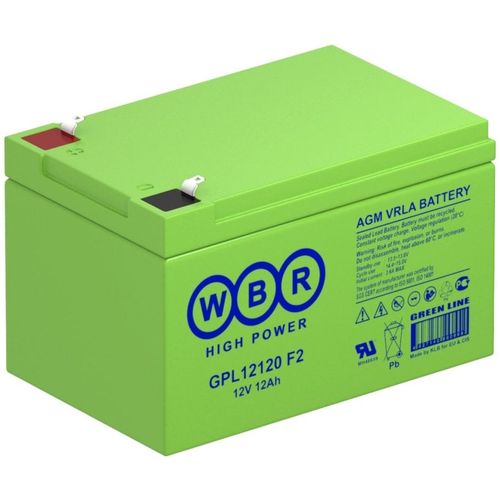 Аккумуляторная батарея WBR GPL12120 F2 для ИБП, 12В, 12Ач [gpl12120 f2 wbr]