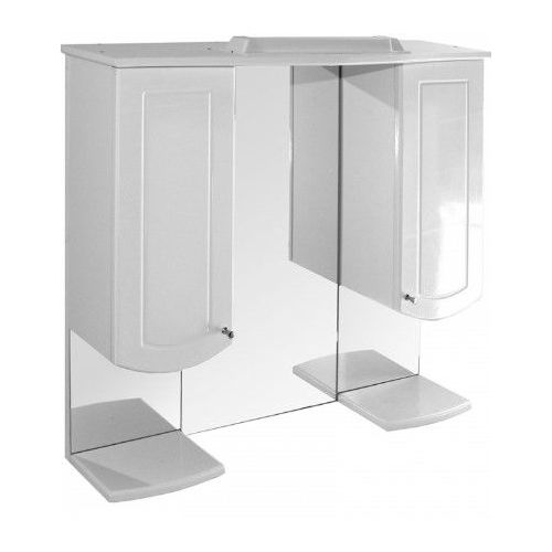 Шкаф MIXLINE Норд 55 левый без подсветки, с зеркалом, подвесной, 550х692х190 мм, белый [528387] MIXLINE