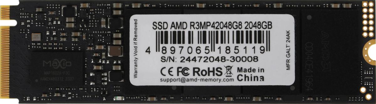 SSD накопитель AMD Radeon R3MP42048G8 2ТБ, M.2 2280, PCIe 4.0 x4