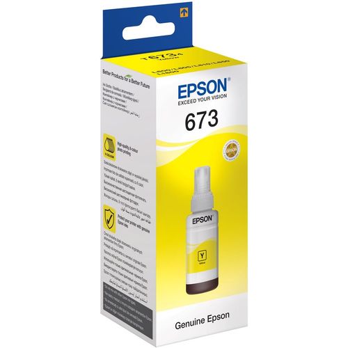 Чернила Epson 673 C13T67344A, для Epson, 70мл, желтый