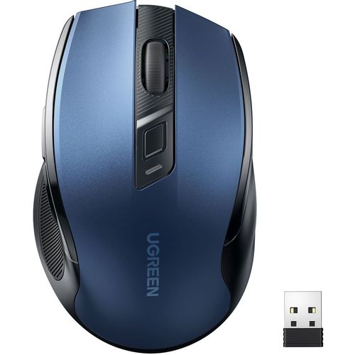 Мышь беспроводная UGREEN MU006, радио, оптическая, USB, 4000dpi, синий [15064]