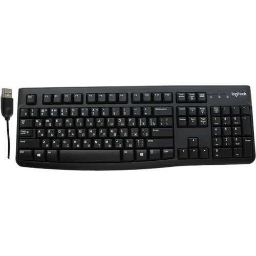 Клавиатура Logitech K120, проводная, USB, мембранная, с гравировкой, черный [920-002583]