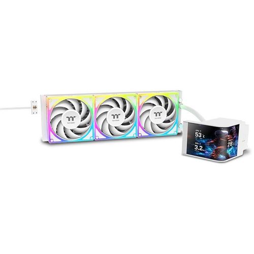 Система водяного охлаждения Thermaltake MAGCurve 360 Ultra Snow, LCD, 4-pin, ARGB, 120мм, белый, retail [cl-w454- pl12sw-a]