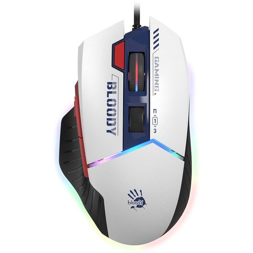 Мышь проводная A4TECH Bloody W95 Max Sports, игровая, оптическая, USB, 12000dpi, синий и белый [w95 max sports navy]