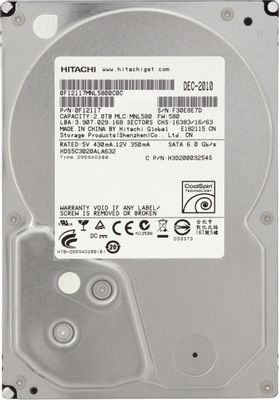 Жесткий диск Hitachi Deskstar 5K3000 HDS5C3020ALA632,  2ТБ,  HDD,  SATA III,  3.5"