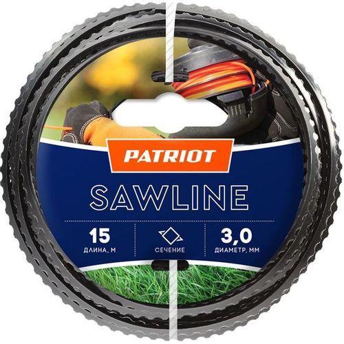 Леска для садовых триммеров Patriot Sawline D, 3мм, 15м [805403311]