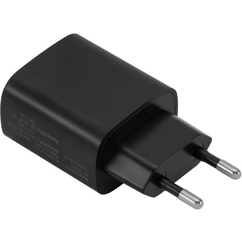Сетевое зарядное устройство Buro BUWD1, USB-A, USB-C, 20Вт, 3A, черный [buwd18p110bk]