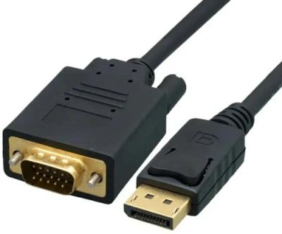 Кабель-переходник видео PREMIER 6-932,  DisplayPort (m)  -  VGA (m) ,  5м, GOLD,  черный [6-932 5.0]