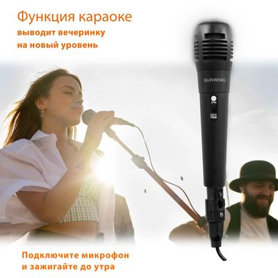 Музыкальный центр SunWind SW-MS50, 45Вт, с микрофоном, Bluetooth, FM ...