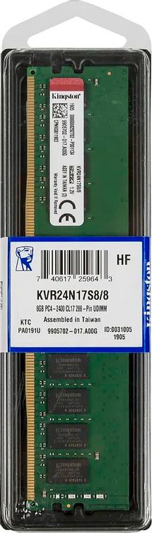 Характеристики Оперативная память Kingston Valueram KVR24N17S8/8