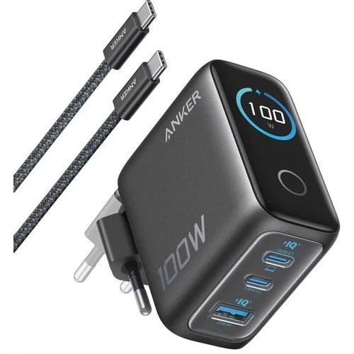 Сетевое зарядное устройство ANKER B121BGZ1, USB-A, 2xUSB-C, USB-C, 100Вт, 5A, черный