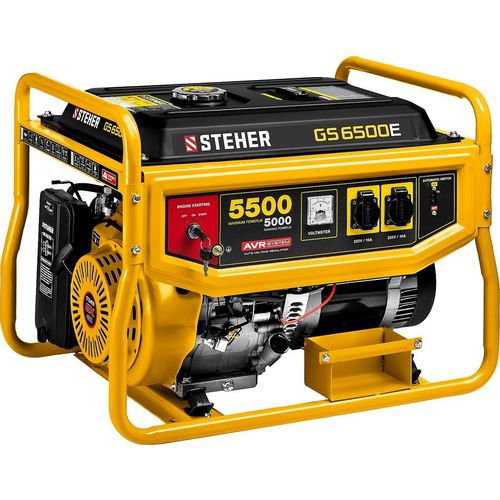 Бензиновый генератор STEHER GS-6500Е, 220 В, 5.5кВт