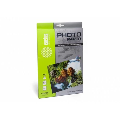 Фотобумага Cactus CS-GA315020 A3+/150г/м2/20л./, глянцевая для струйной печати