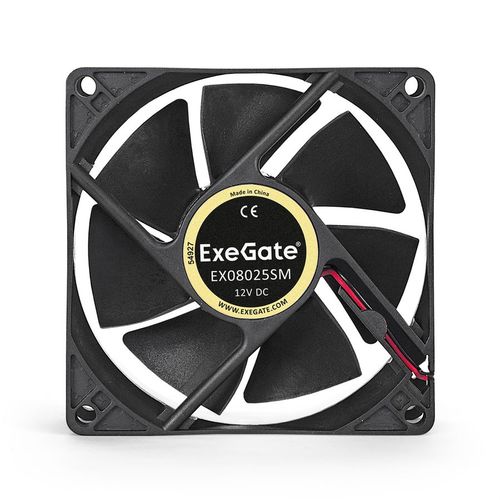 Вентилятор EXEGATE EX283381RUS 80мм, 2-pin(Molex), 2200об/мин, 22.5 дБ, черный, OEM