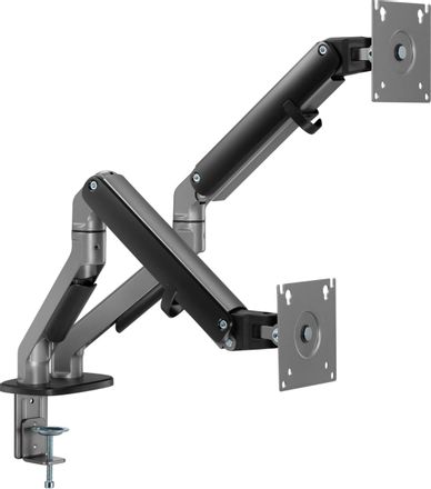 Кронштейн для мониторов ULTRAMOUNTS UM735BL, до 27", до 7кг, крепление к столешнице, поворот и наклон, черный / серый