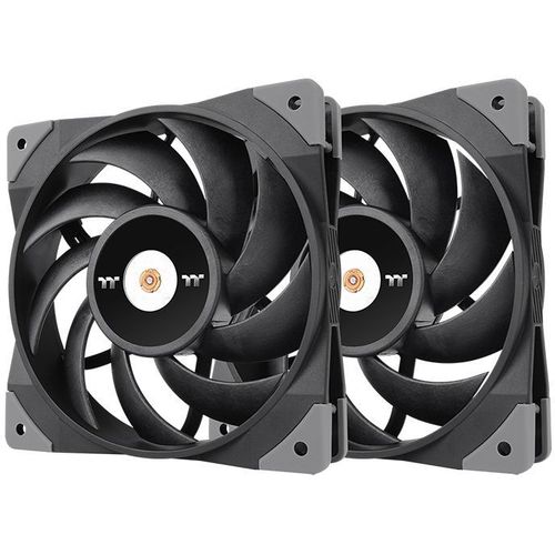 Вентилятор Thermaltake Toughfan 12 2шт, 120мм, 4-pin, 2000об/мин, 19.2 - 22.3 дБ, черный, Ret [cl-f082-pl12bl-a]
