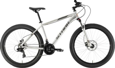 Велосипед STARK Hunter 27.2+ HD (2021), горный (взрослый), рама 18", колеса 27.5", серебристый/серый, 15.9кг [hd00000001]
