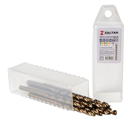 Сверло ZALTAR ZA-74040-S10, по металлу, 4мм, цилиндрический, 10шт