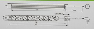 Блок распределения питания ITK (PH12-8D1-P) гор.размещ. 8xSchuko ...