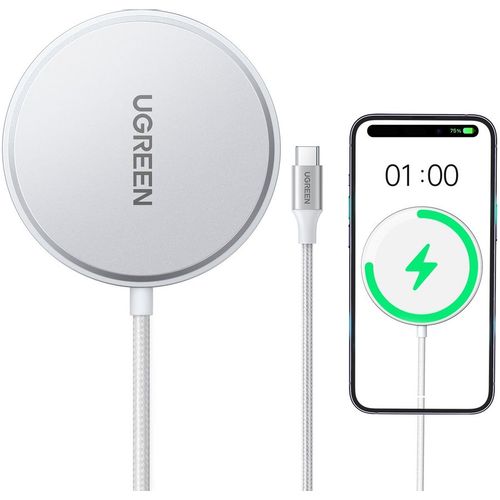 Беспроводное зарядное устройство UGREEN W703, USB-C, 15Вт, 3A, белый [35565]
