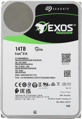 Seagate Exos X16 14TB HDD 3台 Жесткий диск Seagate Exos X18 ST14000NM004J, 14ТБ, HDD, SAS 3.0