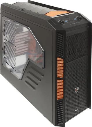 Корпус ATX Aerocool Xpredator X3 Evil Black Edition, Midi-Tower, без БП,  черный и оранжевый [xpredator x3 orange]