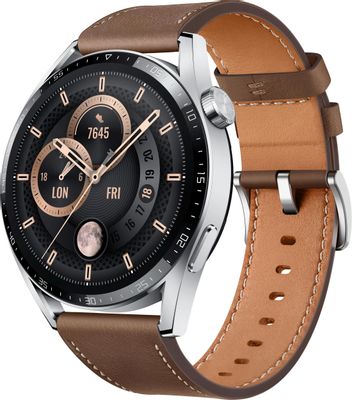 Смарт-часы Huawei Watch GT 3 46мм, 1.43", серебристый / коричневый  [55028463] – купить в Ситилинк | 1634506