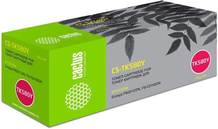 Картридж Cactus CS-TK580Y, TK-580Y, желтый / CS-TK580Y