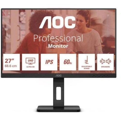 27" Монитор AOC U27E3UF, 3840x2160, IPS, 2хHDMI, 1хDP, черный