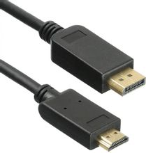 Изображение товара Кабель аудио-видео KINGPRICE KP-DP1.1-HD1.4-1.5m,  DisplayPort (m) -  HDMI (m),  1.5м, GOLD,  черный