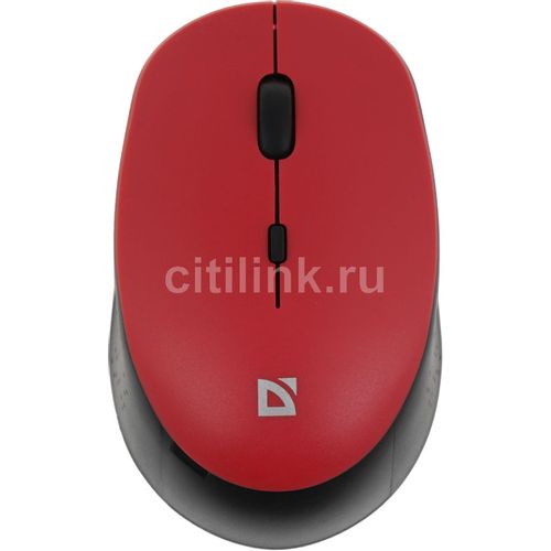 Мышь беспроводная Defender Auris MB-027, радио, оптическая, USB, 1600dpi, красный [52026]