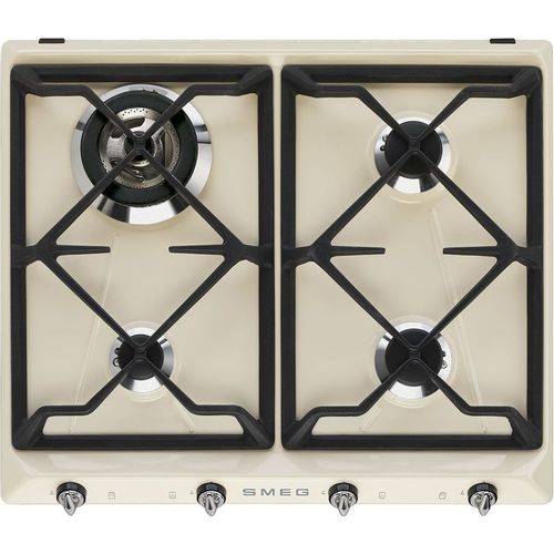Газовая варочная панель SMEG Victoria SR964PGH, 4 конфорки, эмалированная сталь, бежевый