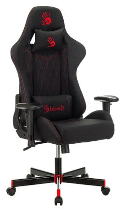 Кресло игровое A4TECH Bloody GC-850, ткань, до 150кг, топ-ган, регулируемые 2D подлокотники,  черный