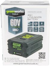 Батарея аккумуляторная GREENWORKS G60B4, 60В, 4Ач, Li-Ion